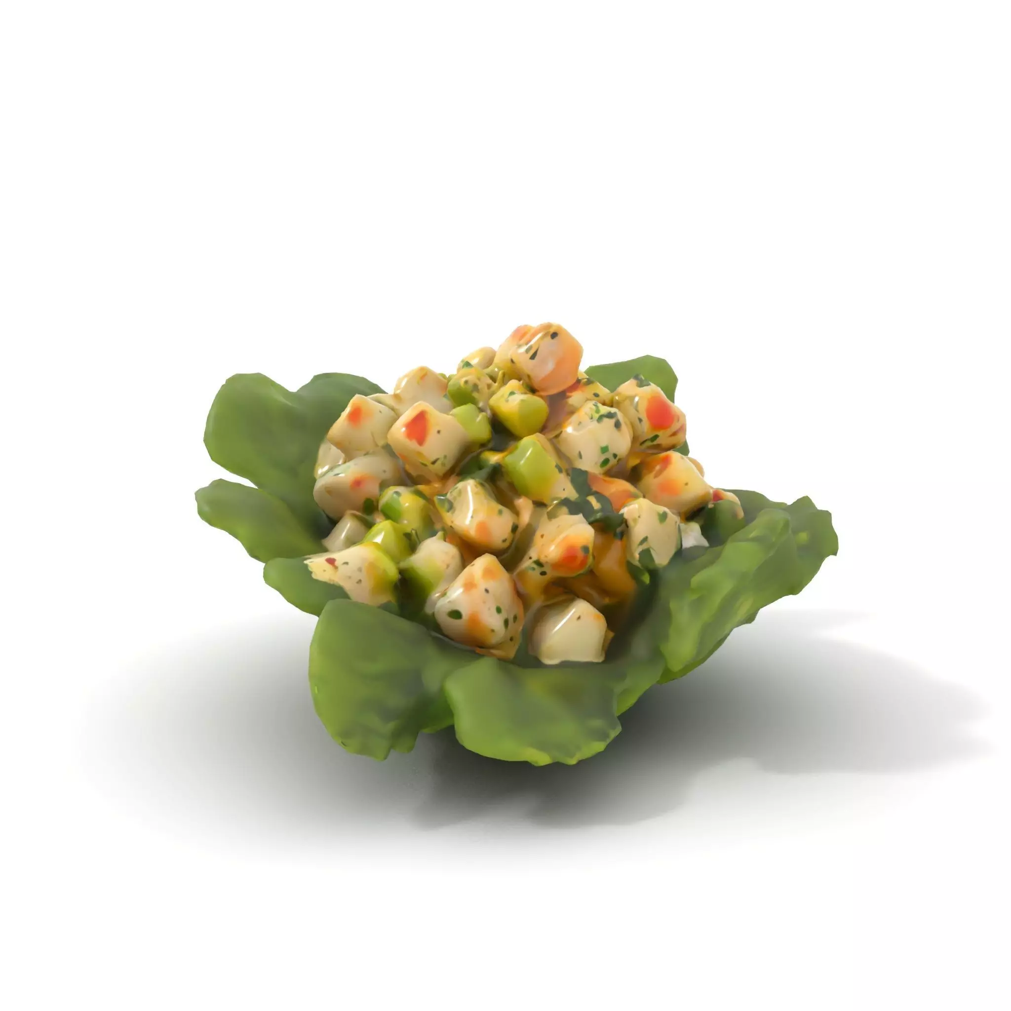 Fresh Seafood Salad on Lettuce model pack Low-poly 3D model_6