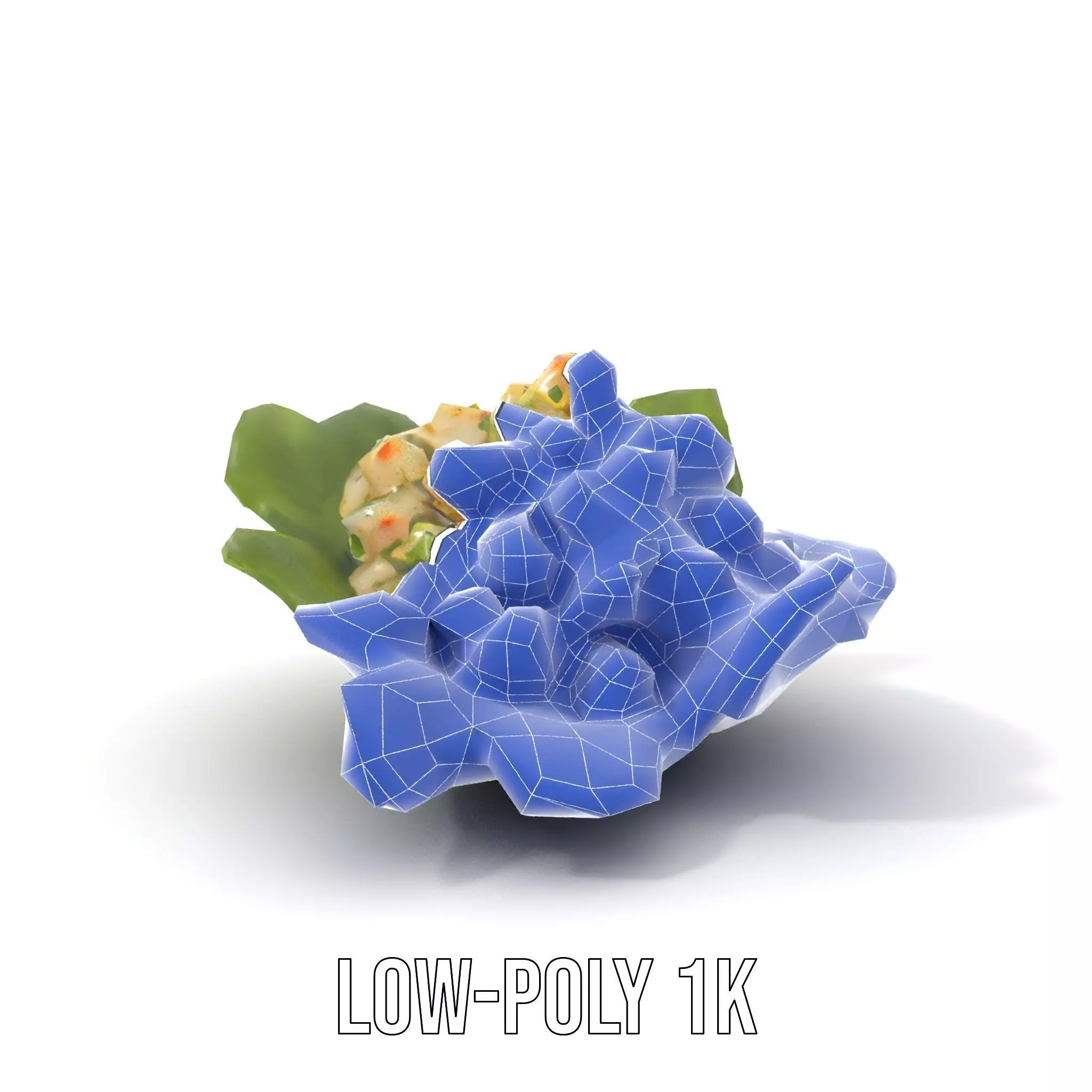 Fresh Seafood Salad on Lettuce model pack Low-poly 3D model_16