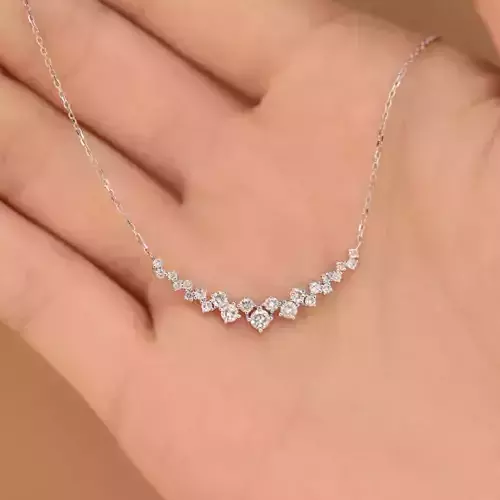 3DM Format Custom cluster diamond smile necklace for her