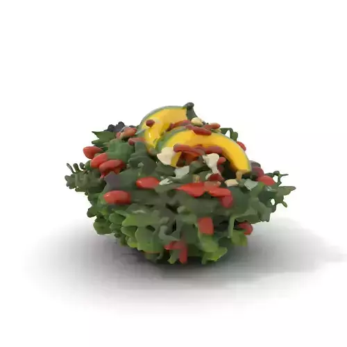 Avocado Kale Salad Model Pack with Almonds and Parmesan Low-poly 3D model 6