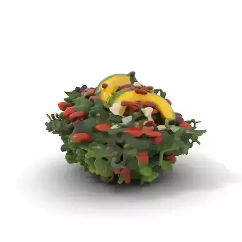 Avocado Kale Salad Model Pack with Almonds and Parmesan Low-poly 3D model