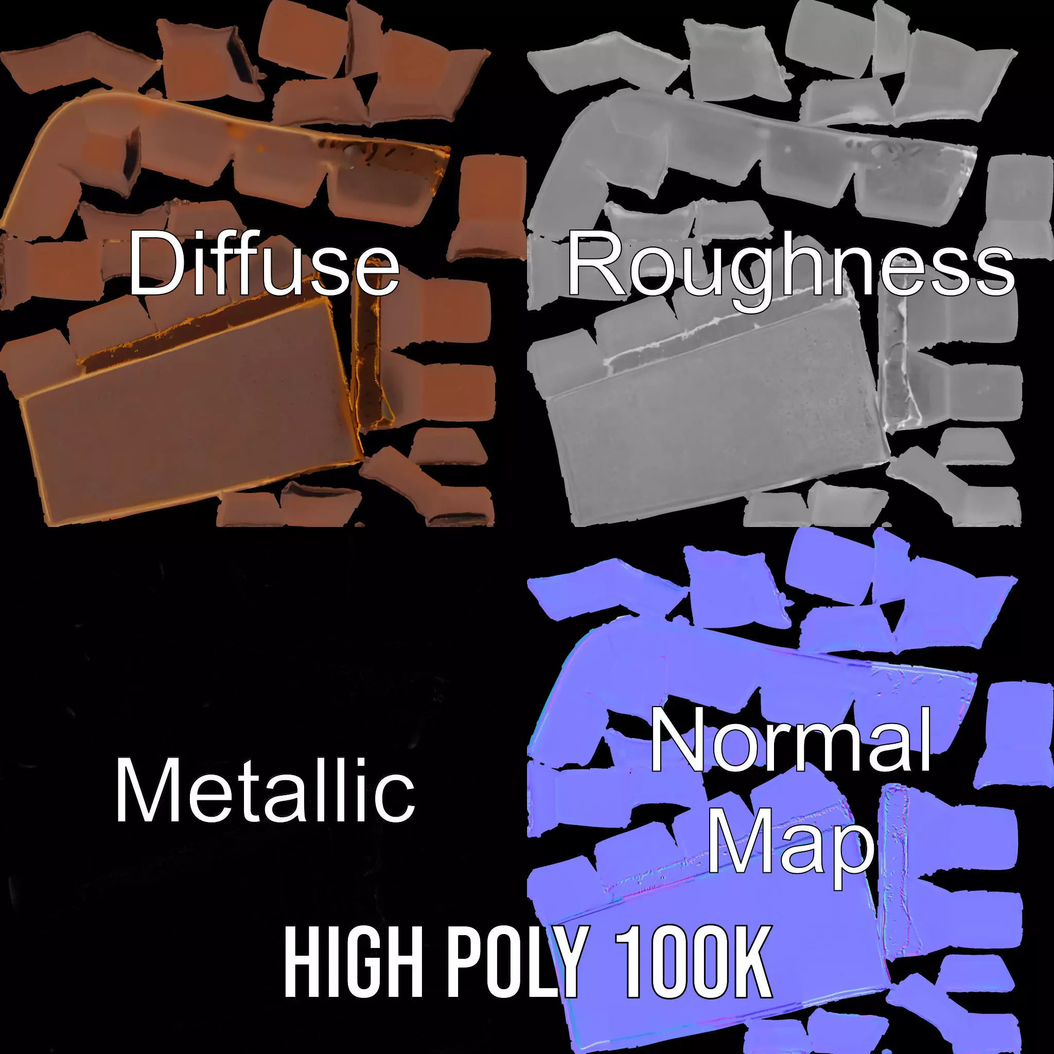 Chocolate Bar with Coffee Beans model pack Low-poly 3D model_3