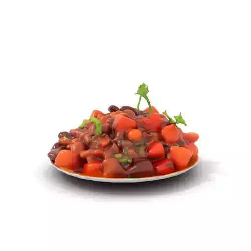 Vegetable Medley on Plate Model Pack Low-poly 3D model 6