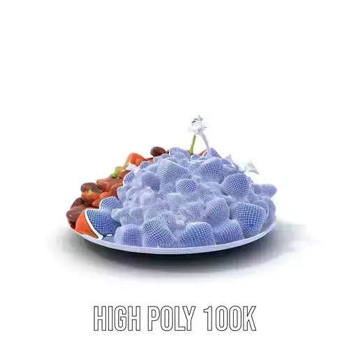 Vegetable Medley on Plate Model Pack Low-poly 3D model 4