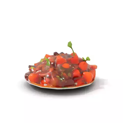 Vegetable Medley on Plate Model Pack Low-poly 3D model 7