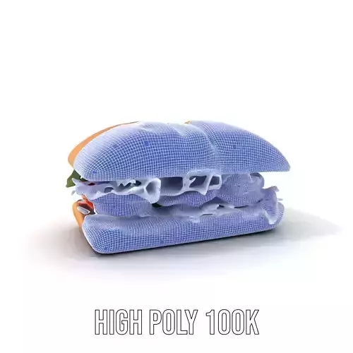 Fresh Sandwich Model Pack with Assorted Ingredients Low-poly 3D model 4