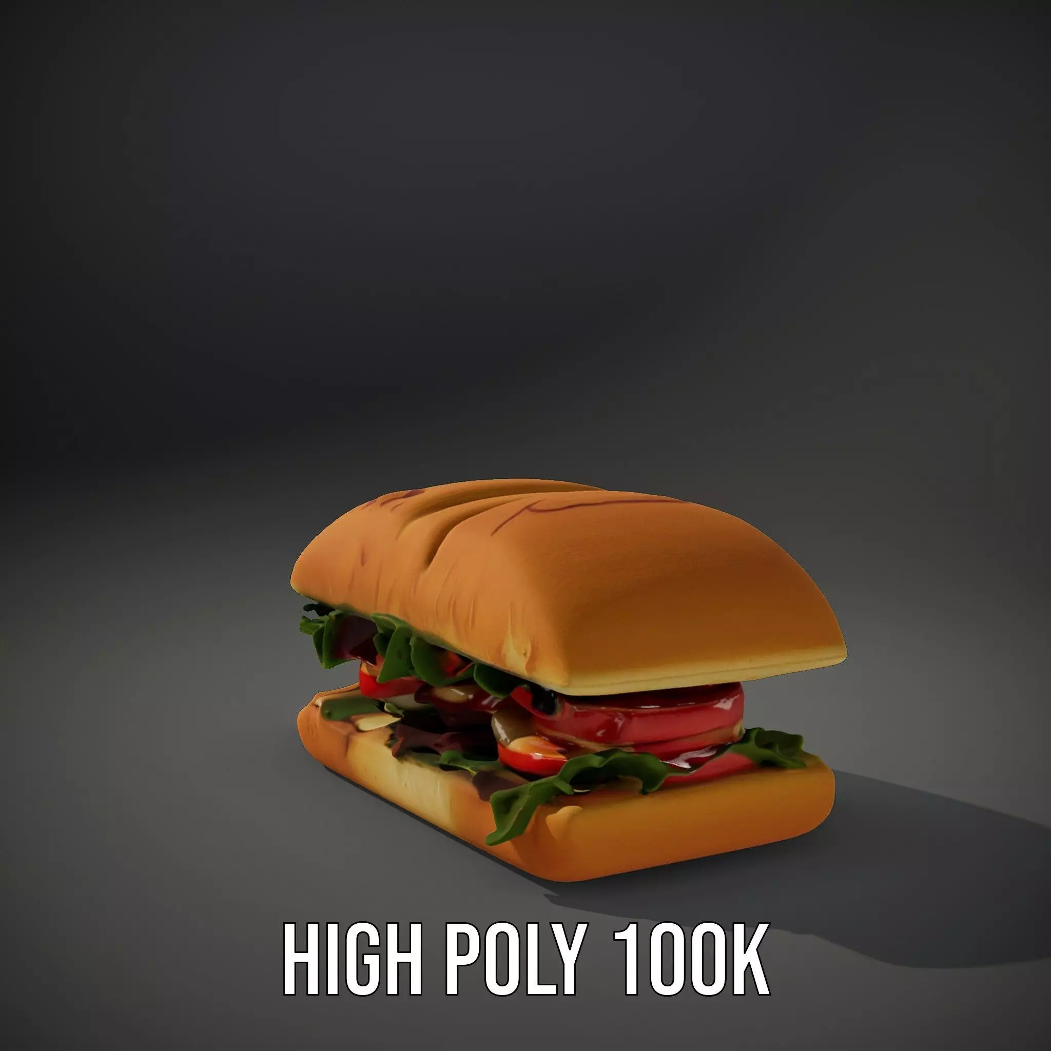 Fresh Sandwich Model Pack with Assorted Ingredients Low-poly 3D model_9