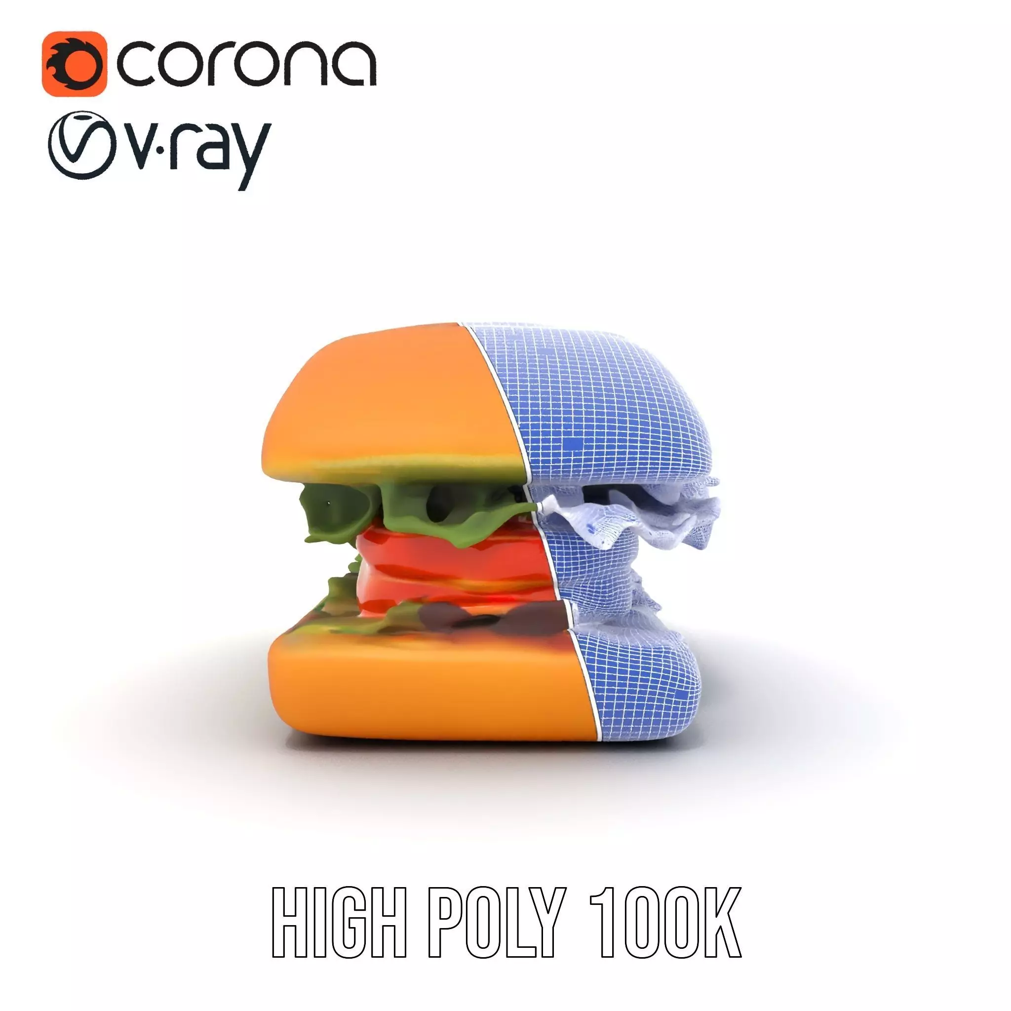 Fresh Sandwich Model Pack with Assorted Ingredients Low-poly 3D model_33