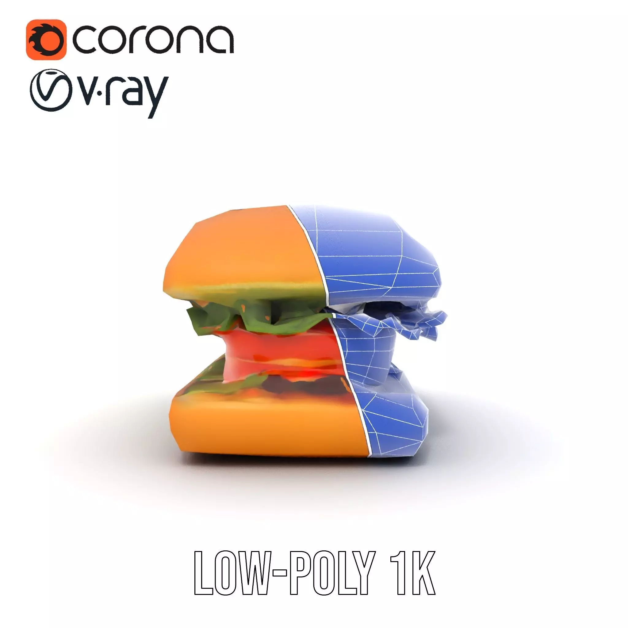 Fresh Sandwich Model Pack with Assorted Ingredients Low-poly 3D model_28