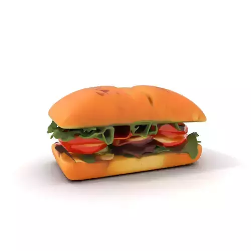 Fresh Sandwich Model Pack with Assorted Ingredients Low-poly 3D model