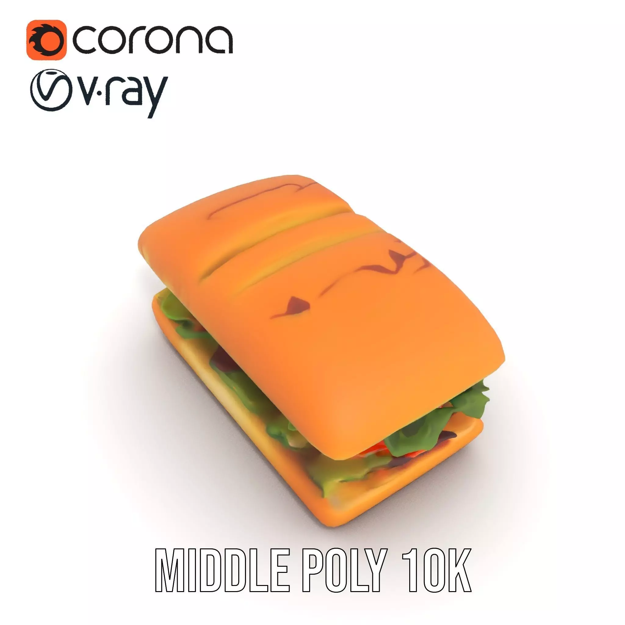 Fresh Sandwich Model Pack with Assorted Ingredients Low-poly 3D model_15