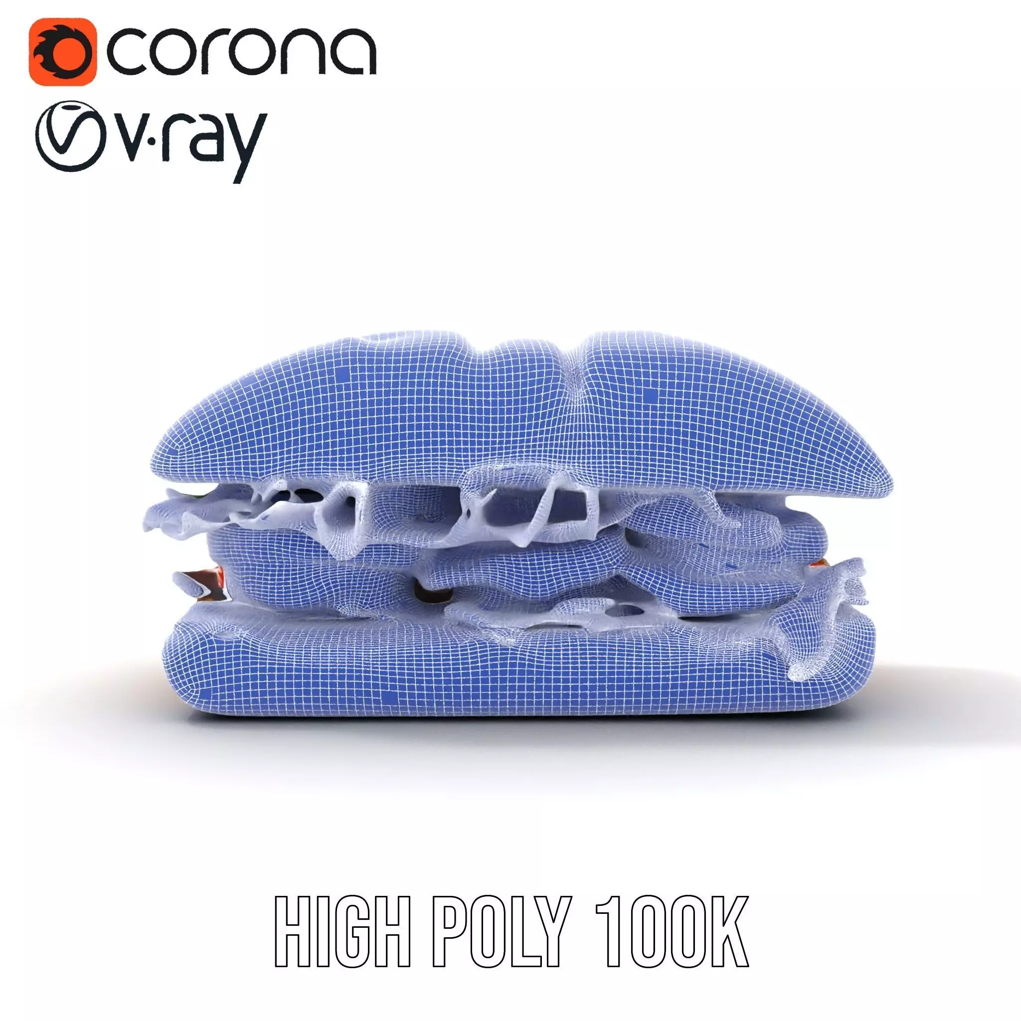 Fresh Sandwich Model Pack with Assorted Ingredients Low-poly 3D model_34