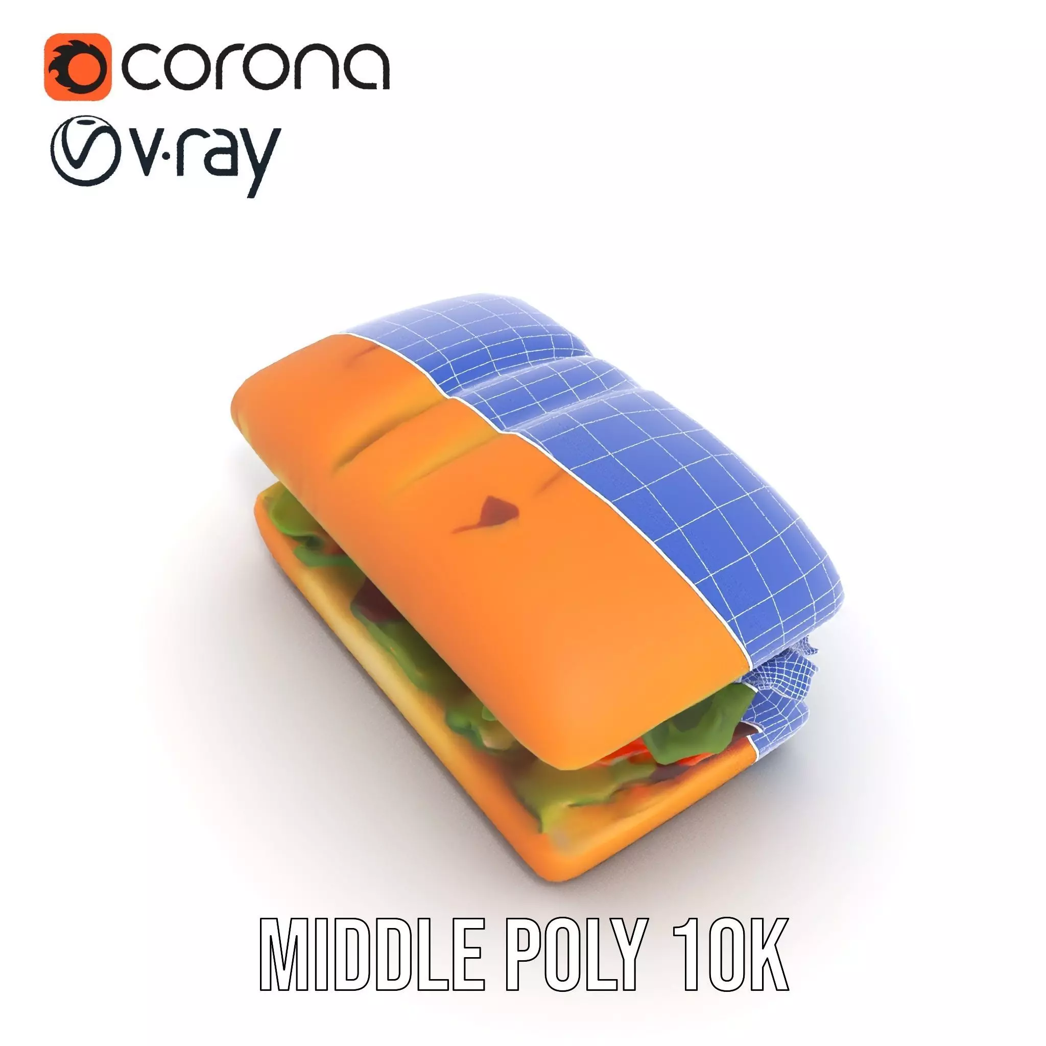 Fresh Sandwich Model Pack with Assorted Ingredients Low-poly 3D model_21