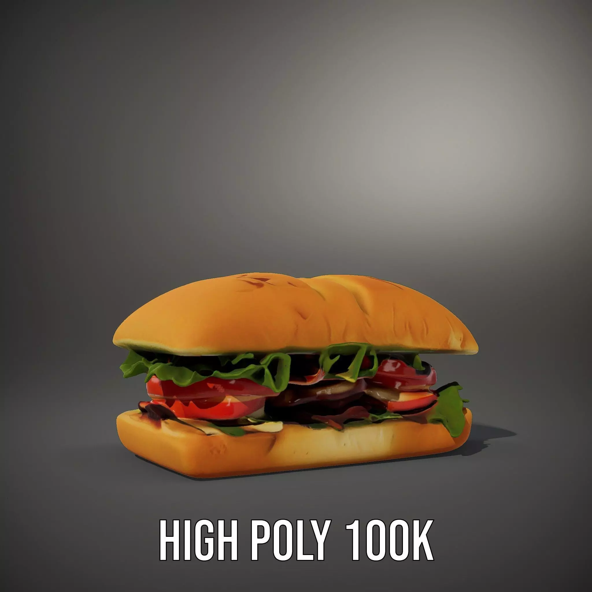 Fresh Sandwich Model Pack with Assorted Ingredients Low-poly 3D model_12