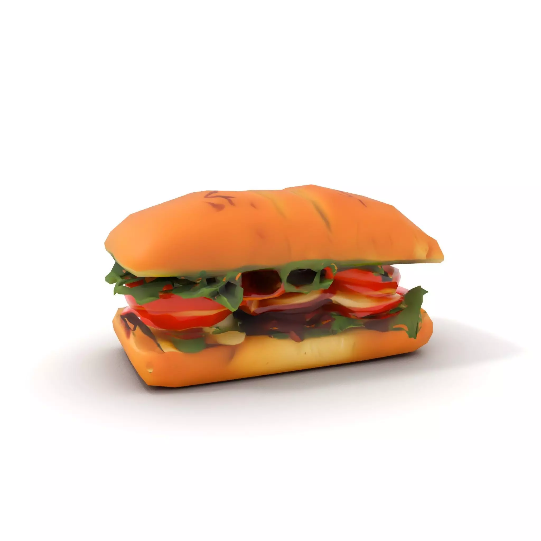 Fresh Sandwich Model Pack with Assorted Ingredients Low-poly 3D model_7