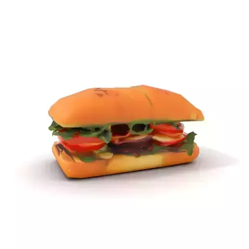 Fresh Sandwich Model Pack with Assorted Ingredients Low-poly 3D model 7