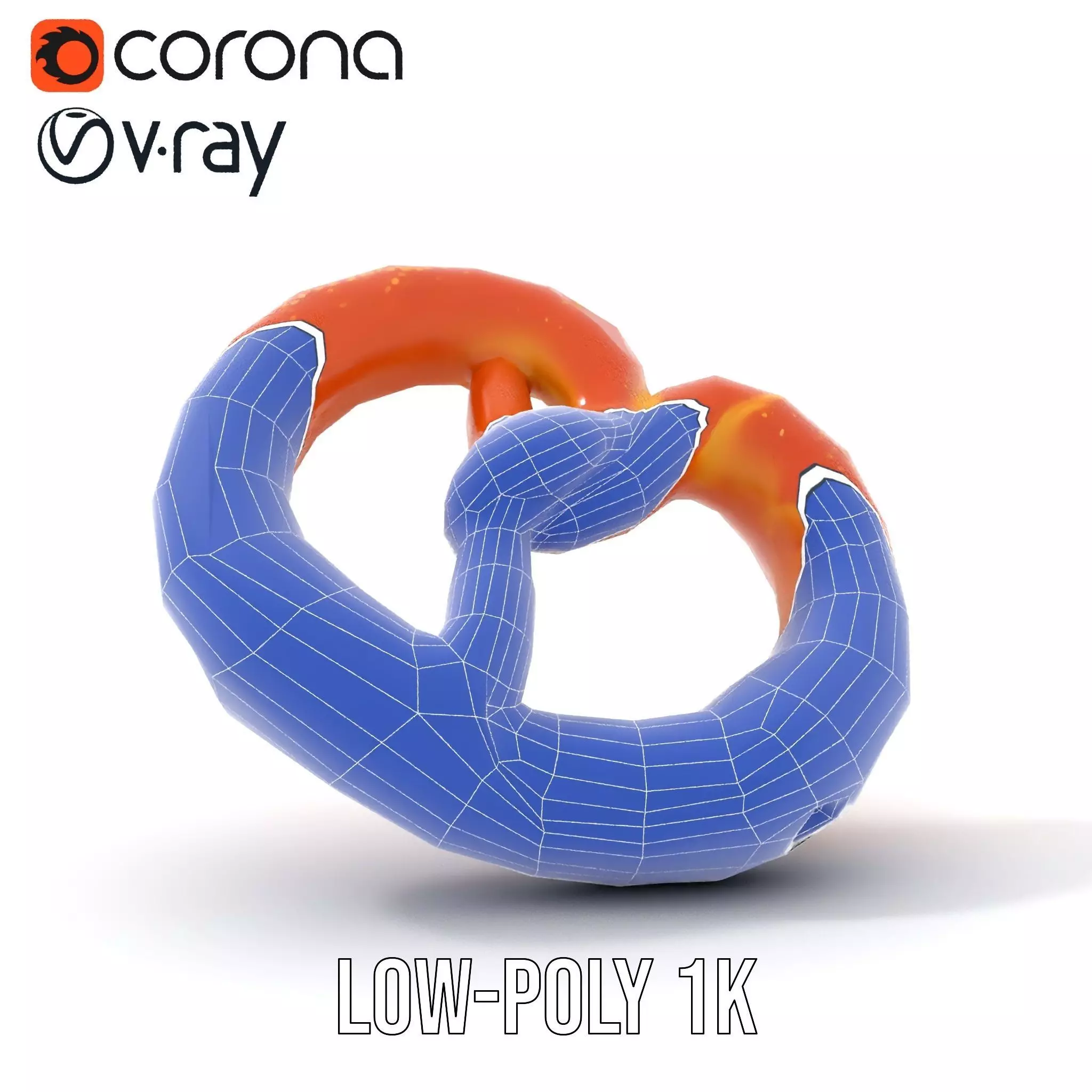 Realistic Pretzel Model Pack with PBR Textures Low-poly 3D model_28