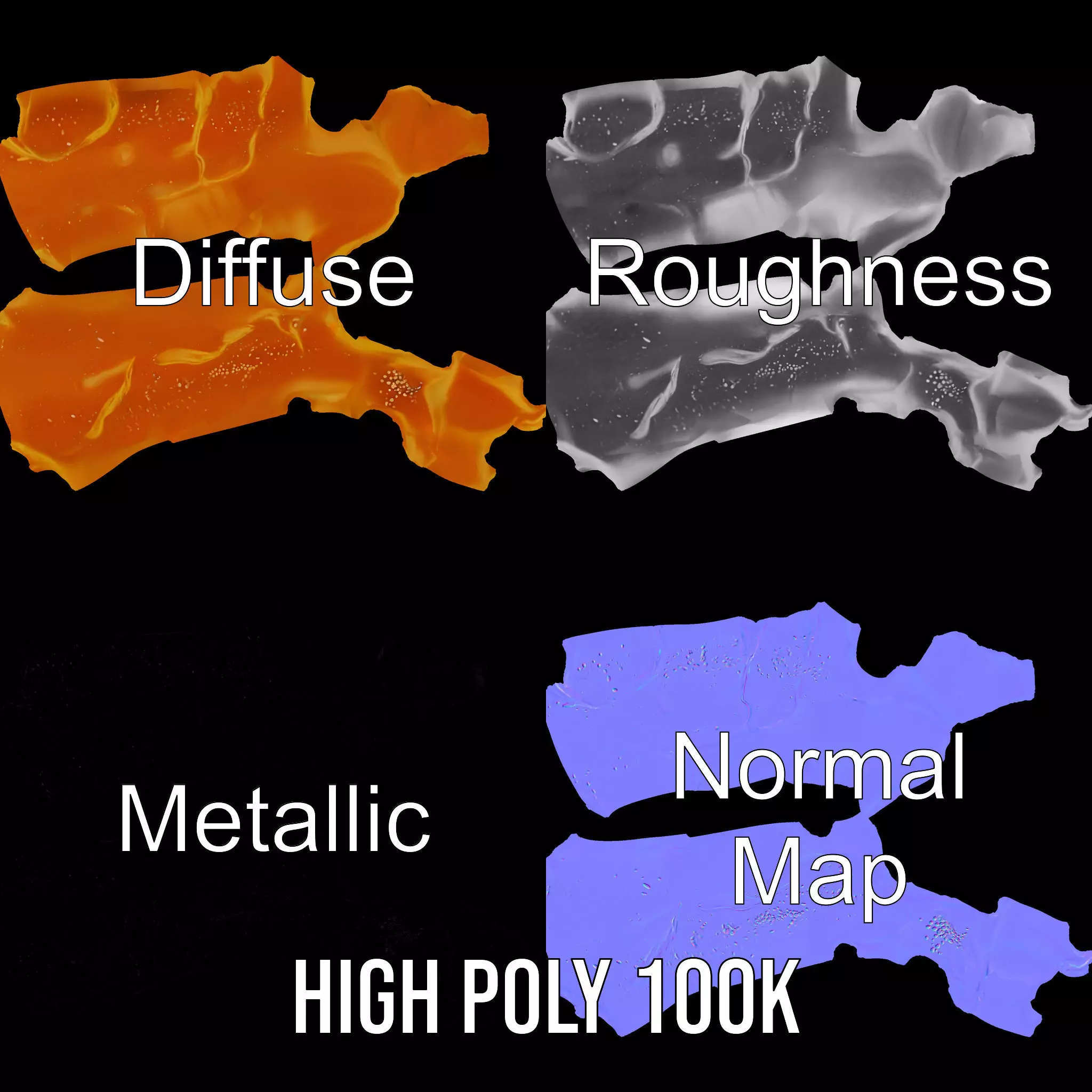 Realistic Pretzel Model Pack with PBR Textures Low-poly 3D model_3