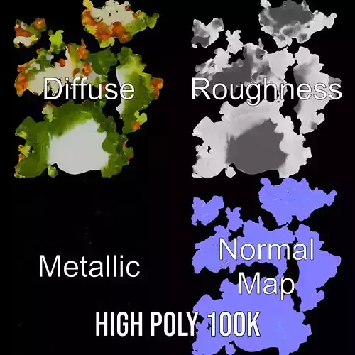 Caesar Salad Model Pack with Lettuce and Croutons Low-poly 3D model 3
