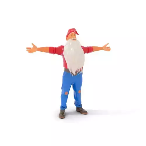Bearded Gnome Character Model Pack Low-poly 3D model