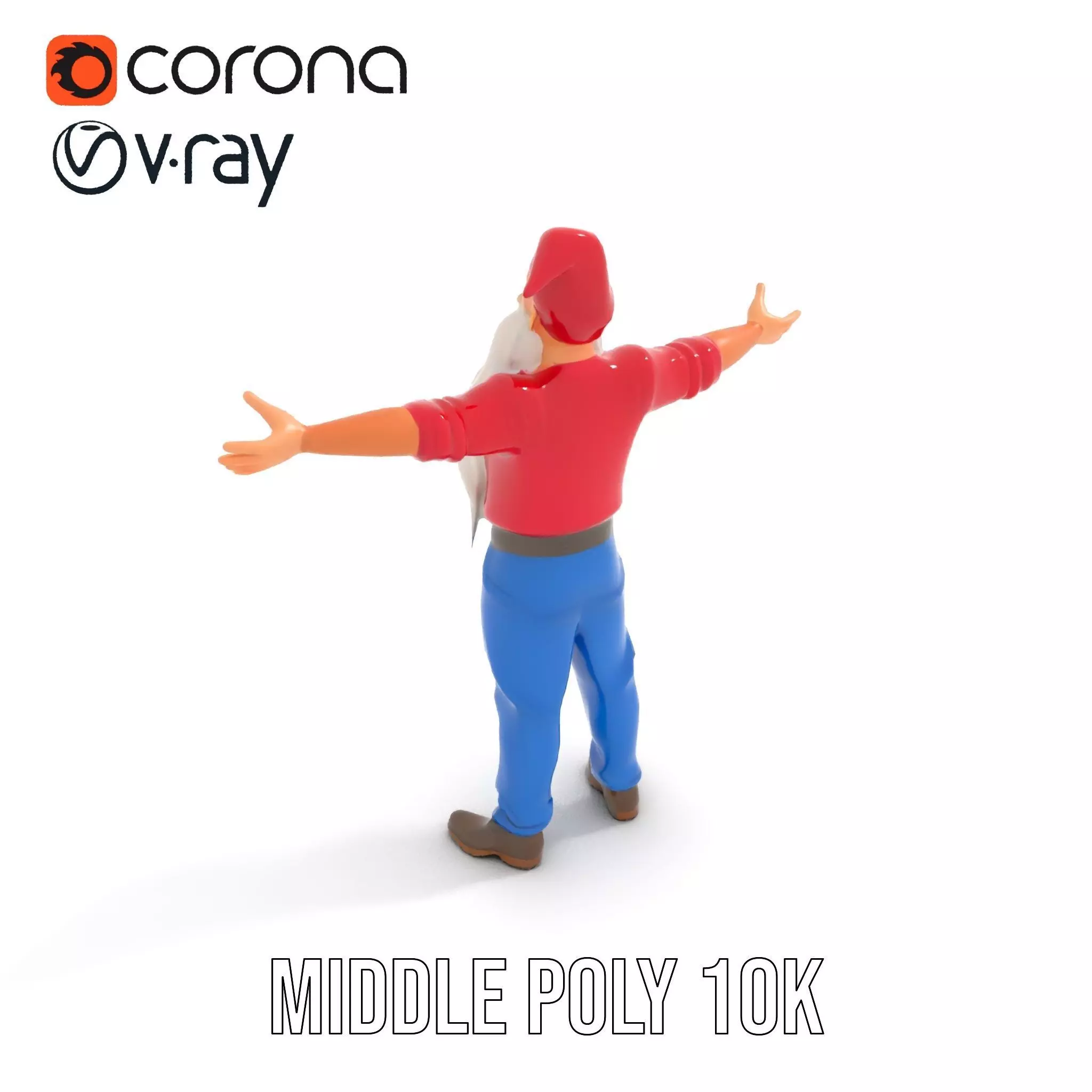 Bearded Gnome Character Model Pack Low-poly 3D model_16