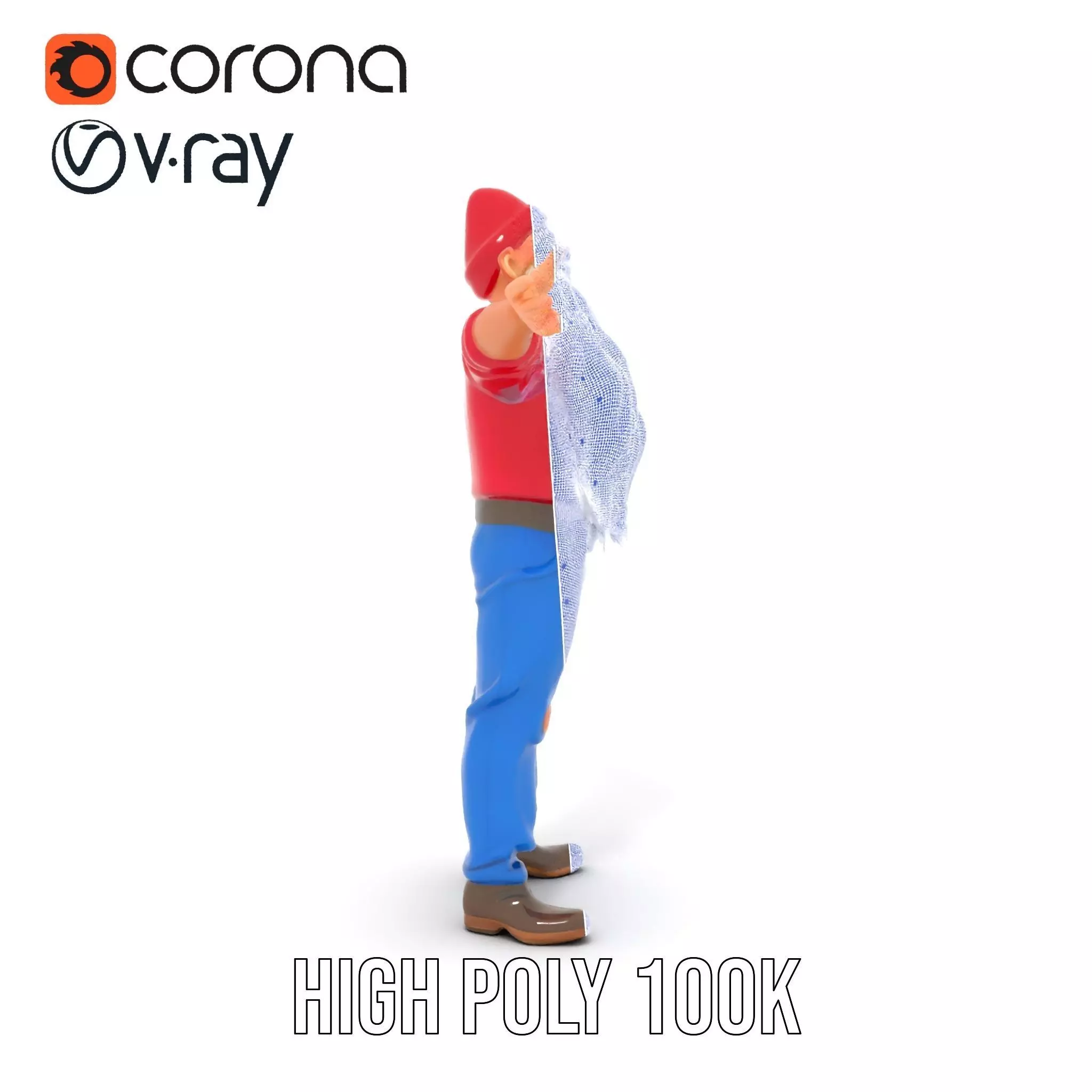 Bearded Gnome Character Model Pack Low-poly 3D model_34