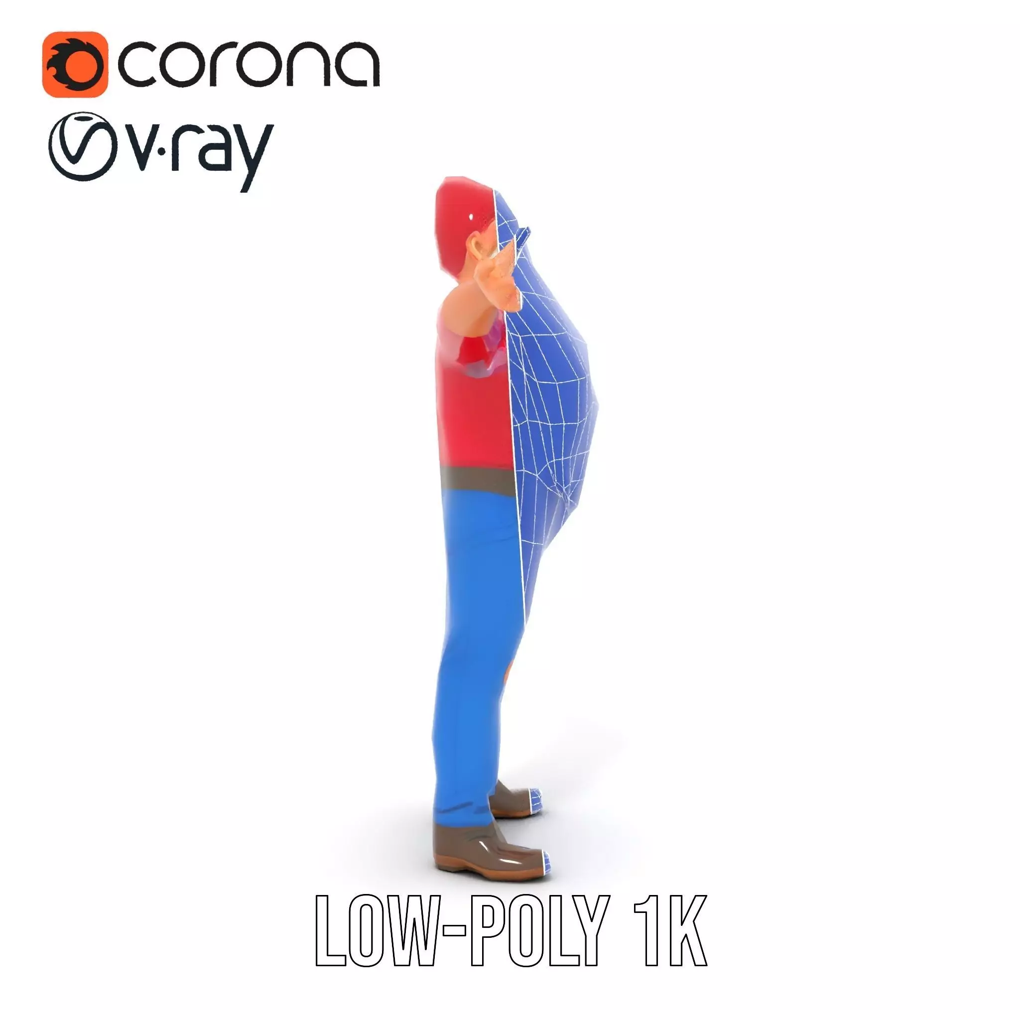 Bearded Gnome Character Model Pack Low-poly 3D model_17