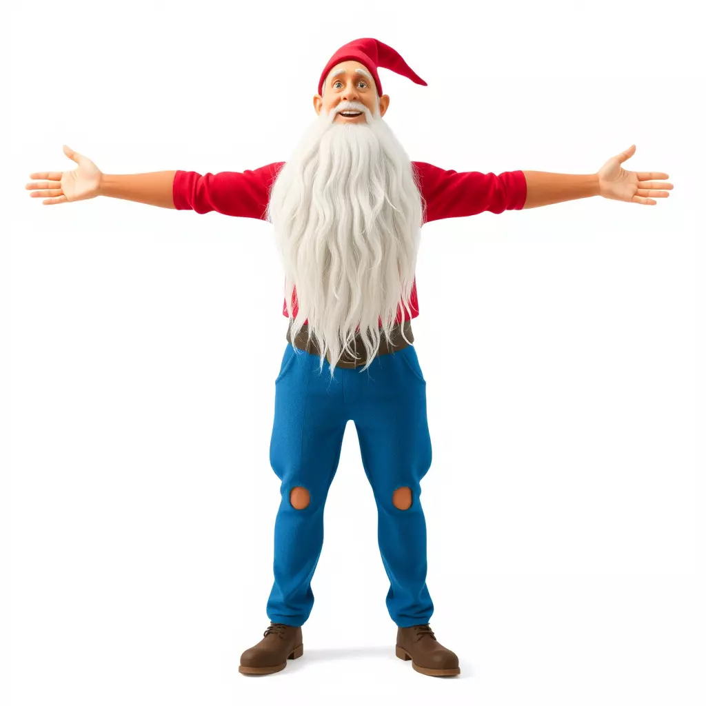 Bearded Gnome Character Model Pack Low-poly 3D model_2