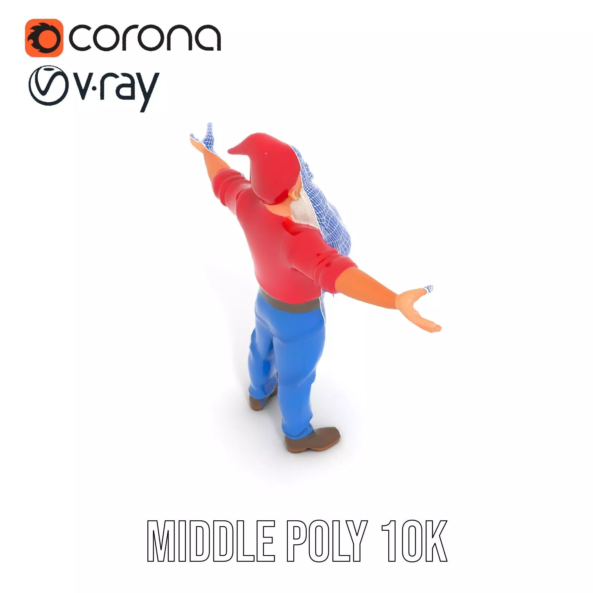 Bearded Gnome Character Model Pack Low-poly 3D model_13