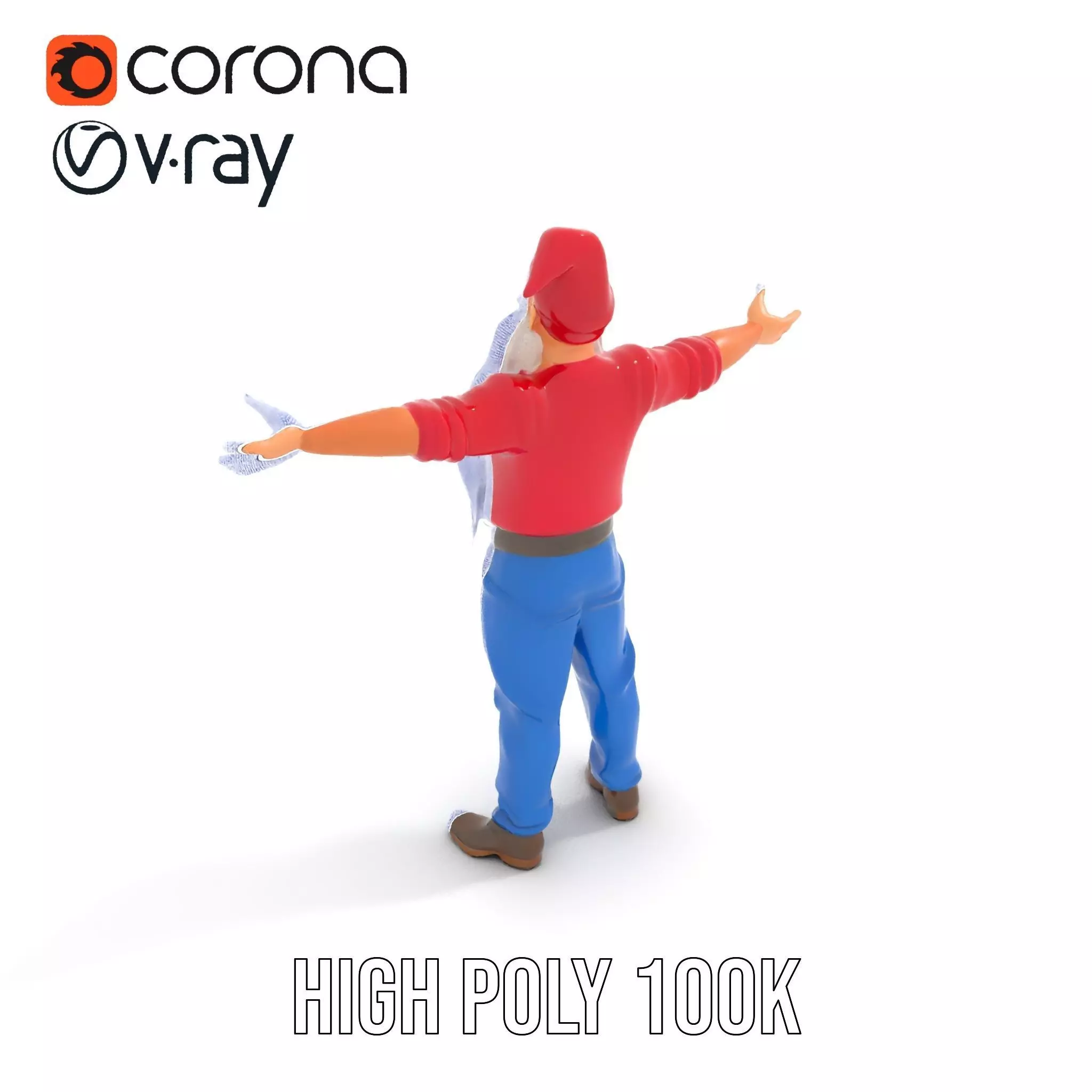 Bearded Gnome Character Model Pack Low-poly 3D model_31