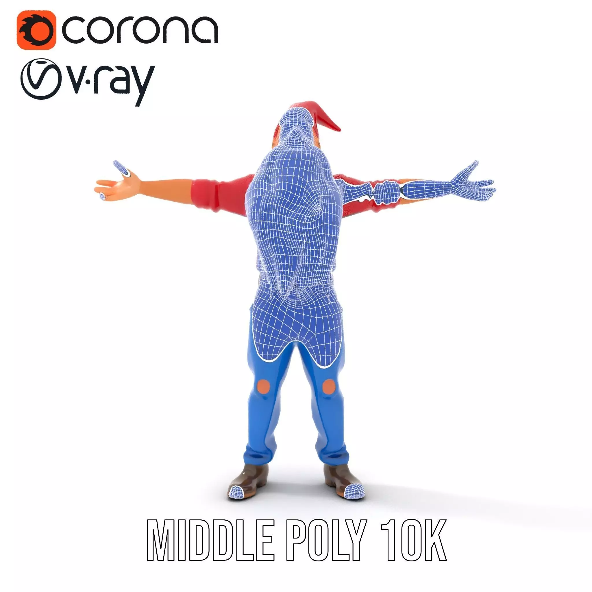 Bearded Gnome Character Model Pack Low-poly 3D model_26