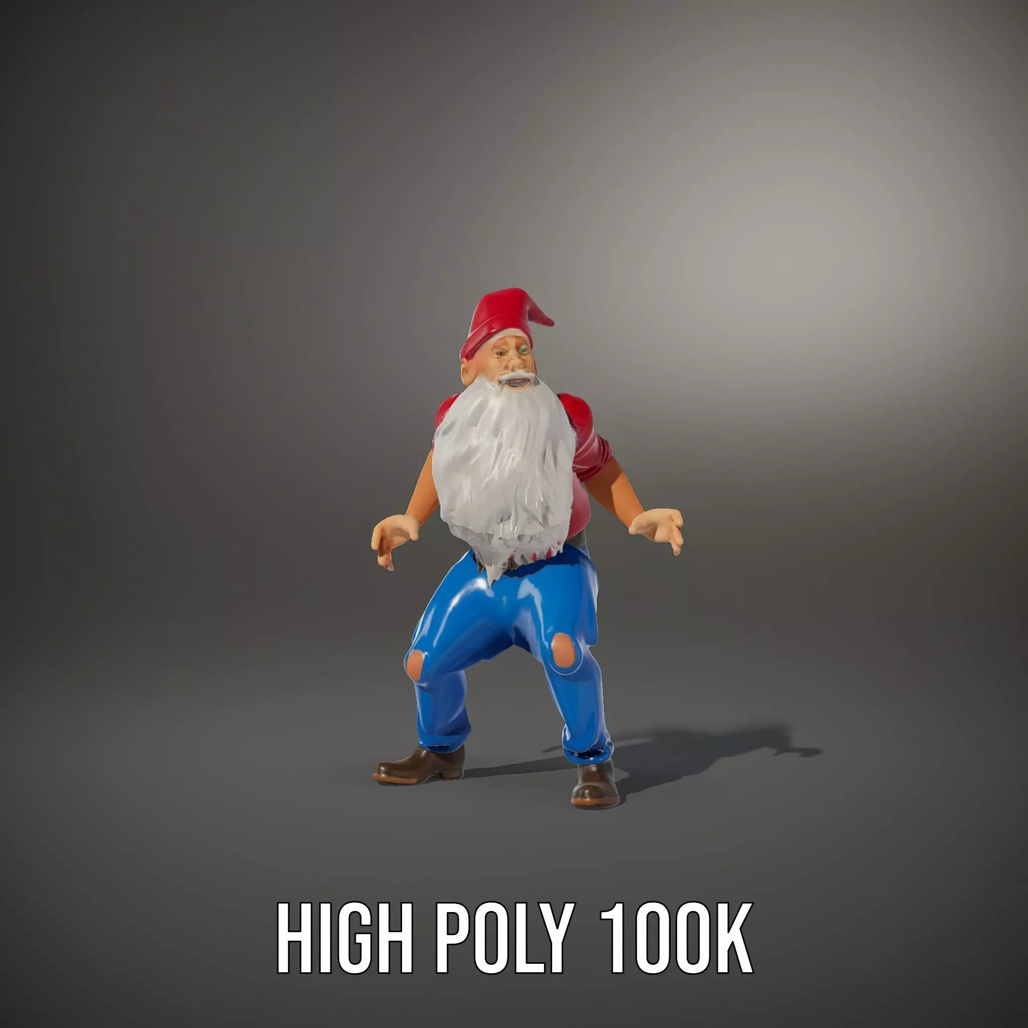 Bearded Gnome Character Model Pack Low-poly 3D model_33