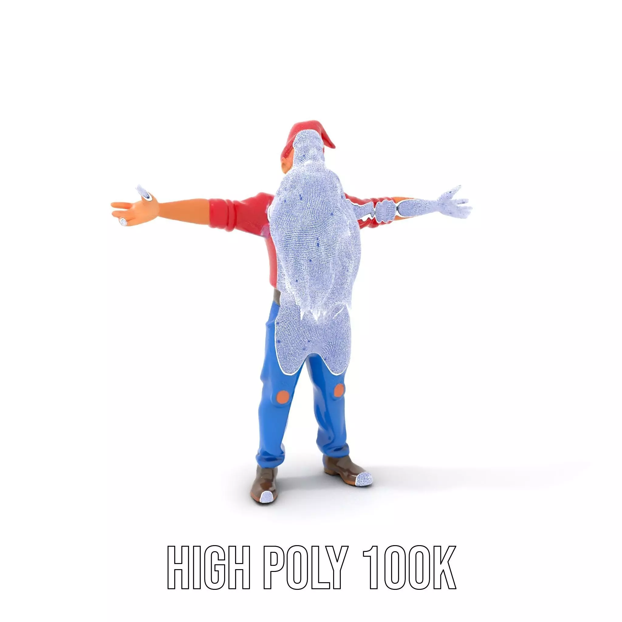Bearded Gnome Character Model Pack Low-poly 3D model_4