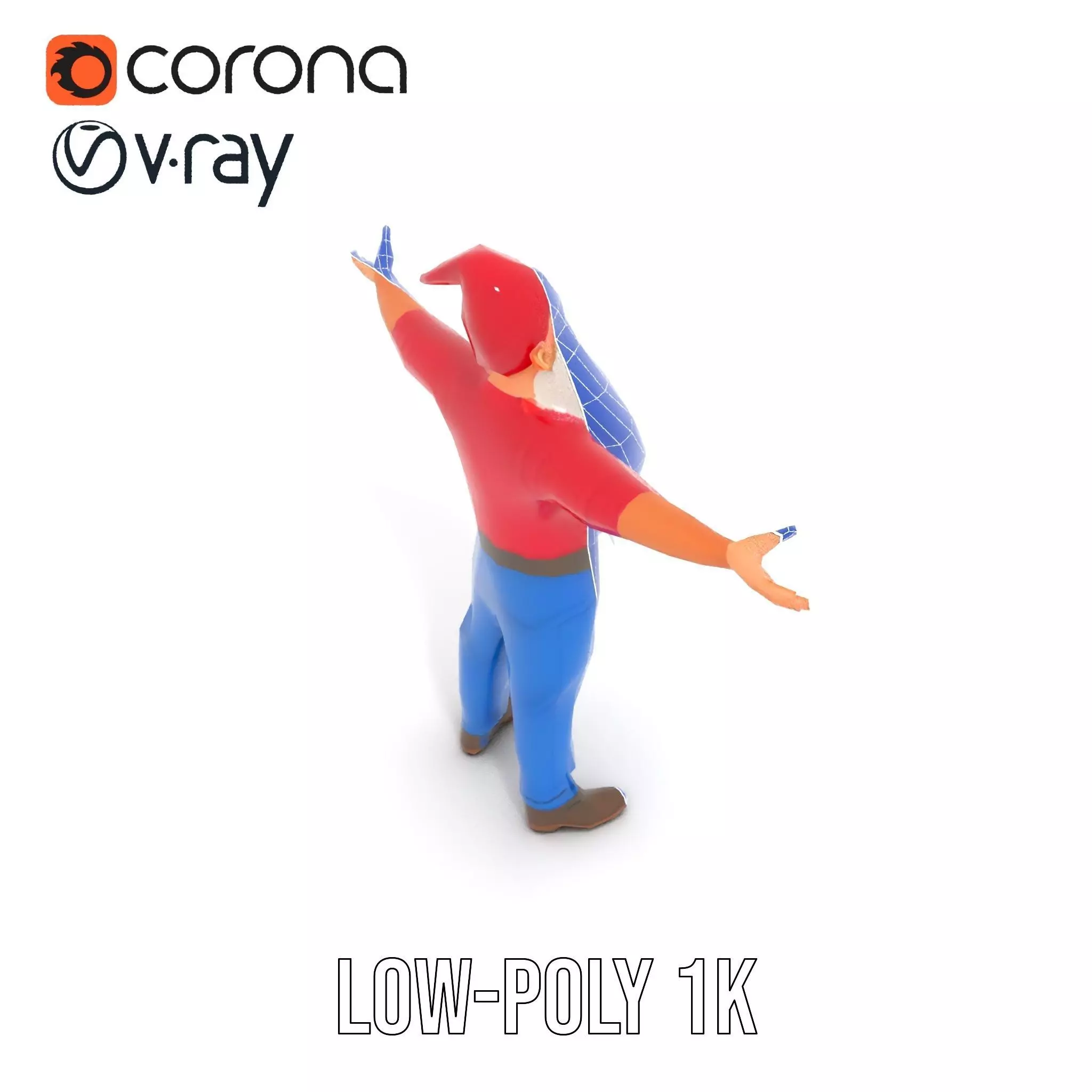 Bearded Gnome Character Model Pack Low-poly 3D model_22