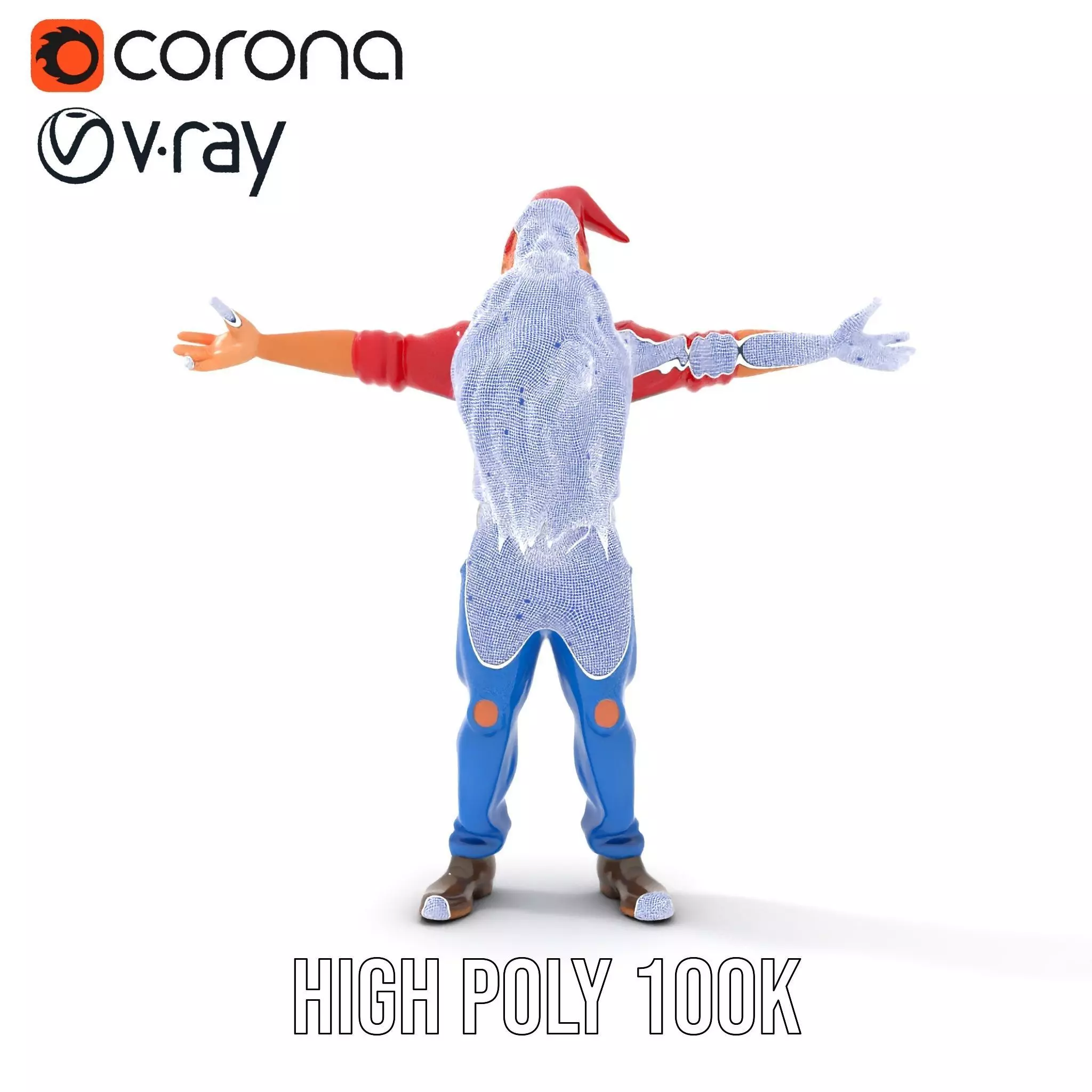 Bearded Gnome Character Model Pack Low-poly 3D model_32