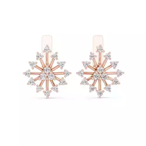 Round Diamond Floral Earring 3DM STL Video