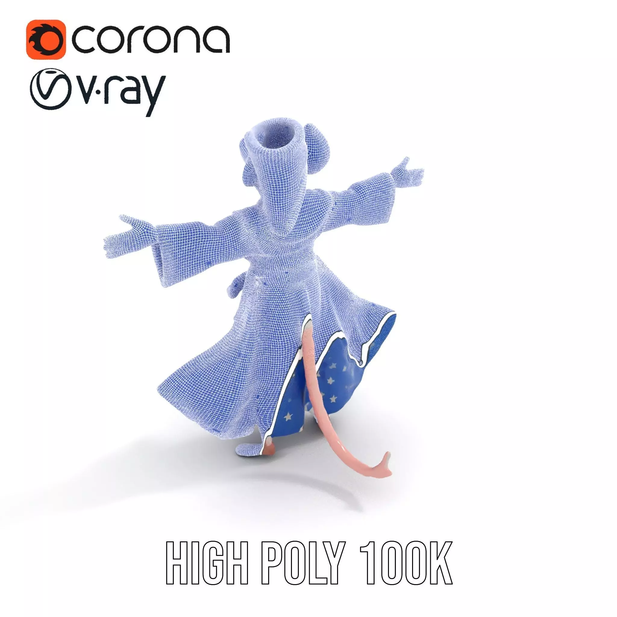 Wizard Mouse Character Model Pack Low-poly 3D model_31