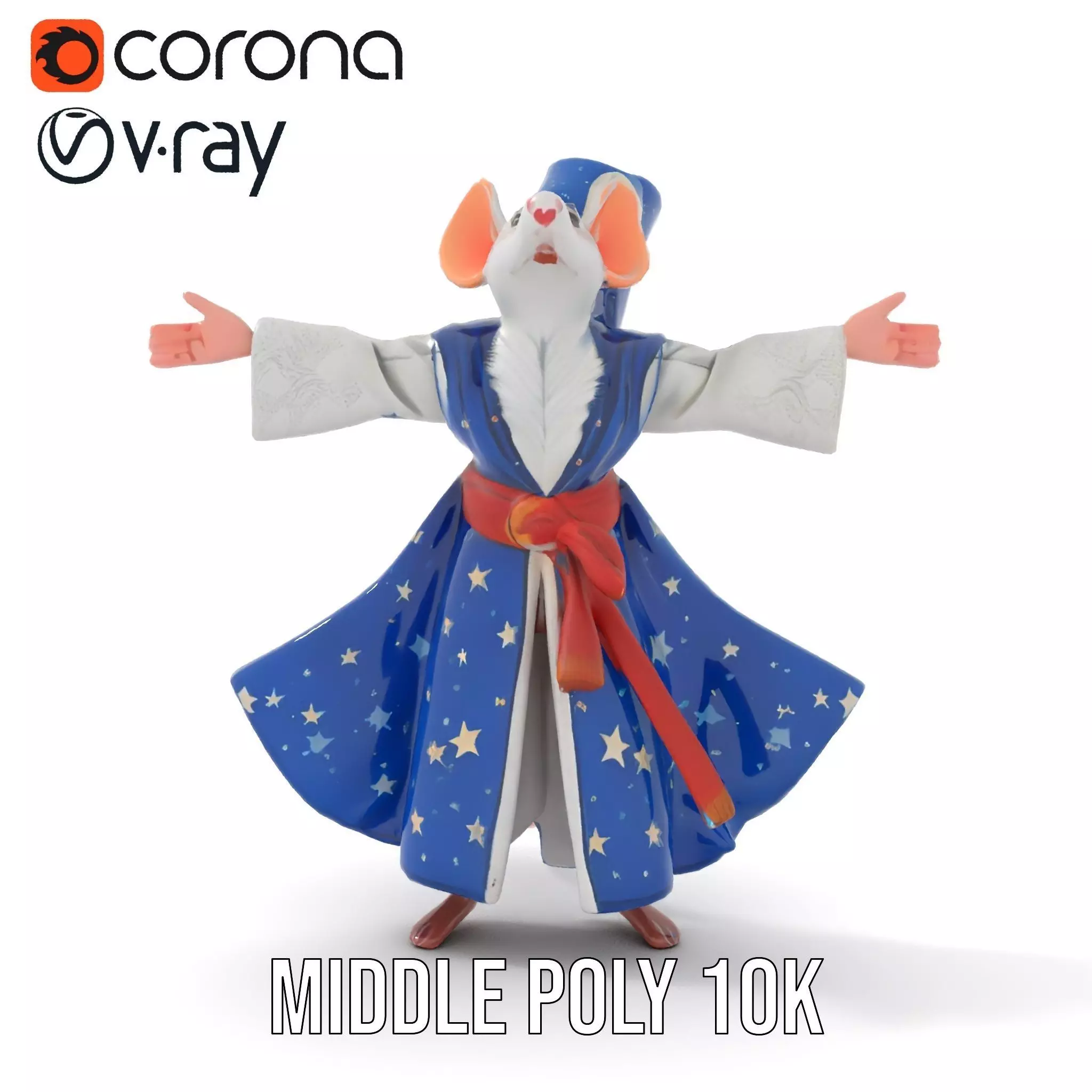 Wizard Mouse Character Model Pack Low-poly 3D model_9