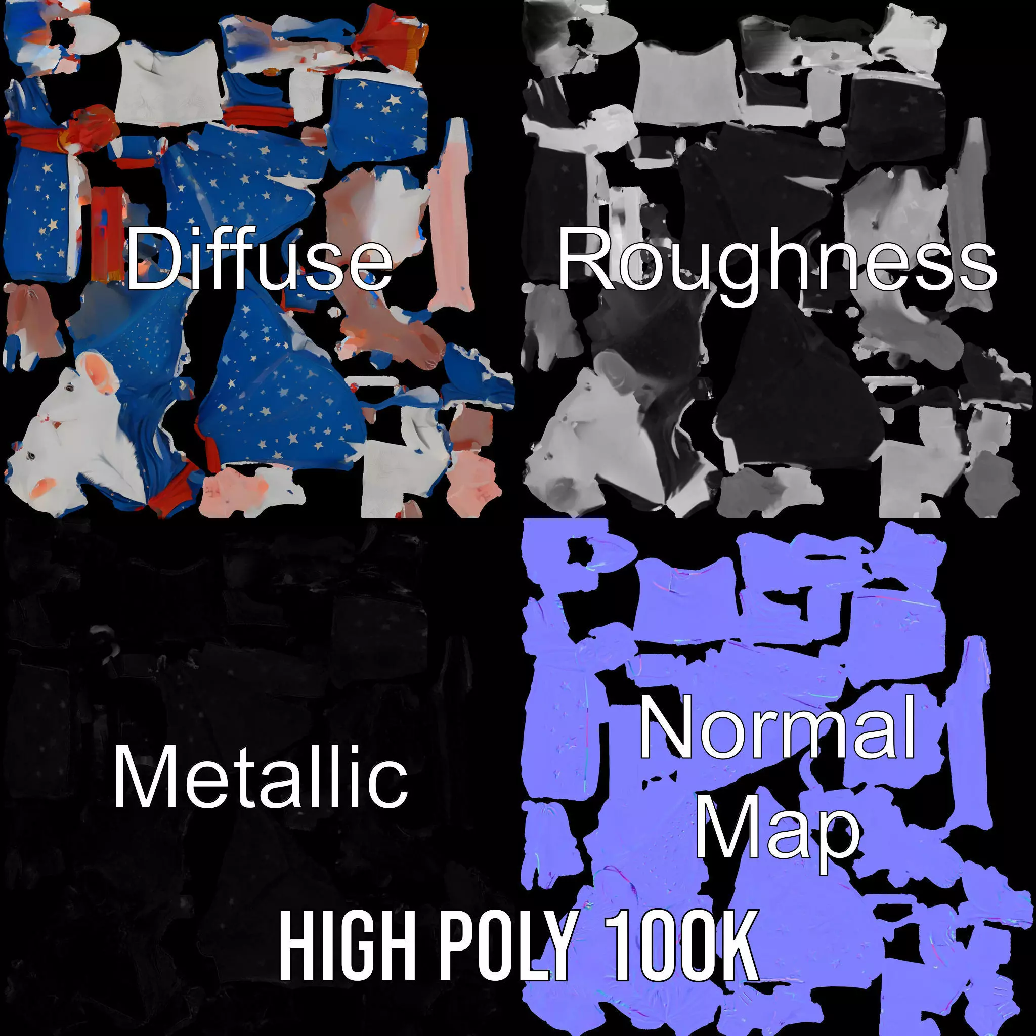 Wizard Mouse Character Model Pack Low-poly 3D model_3