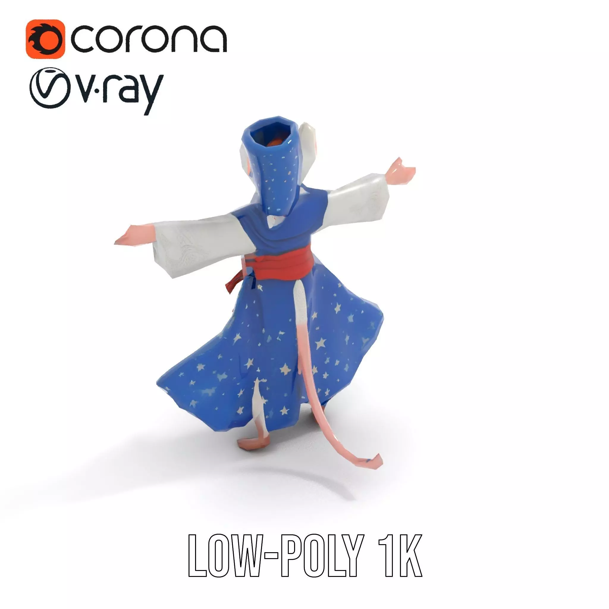 Wizard Mouse Character Model Pack Low-poly 3D model_10