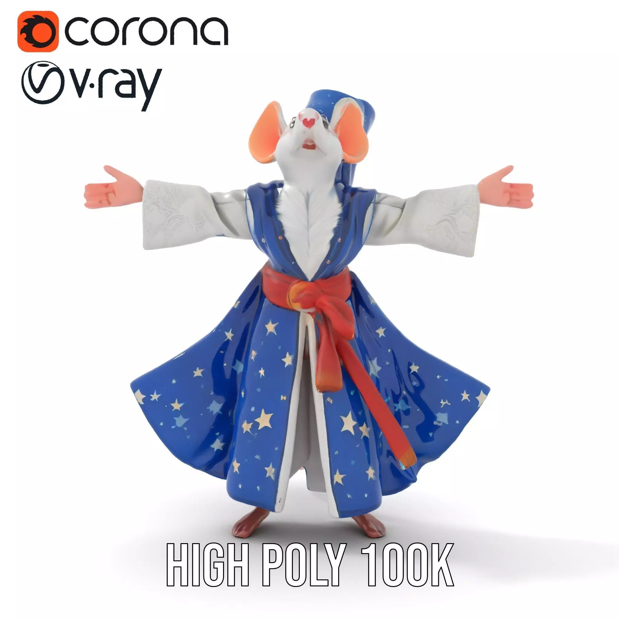 Wizard Mouse Character Model Pack Low-poly 3D model_11