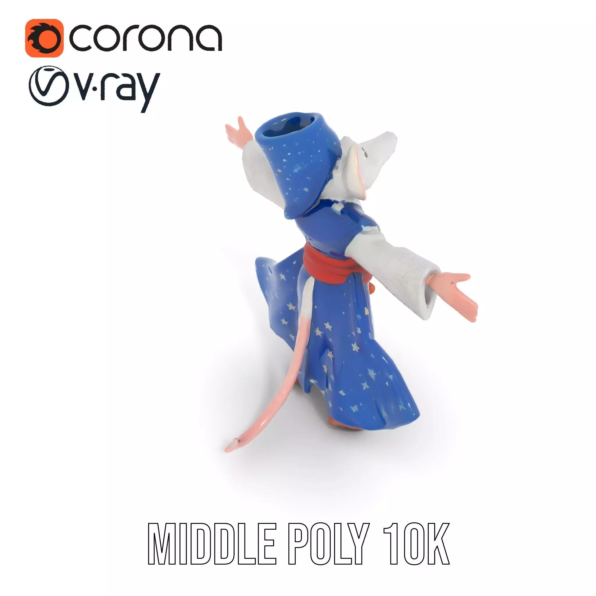 Wizard Mouse Character Model Pack Low-poly 3D model_18