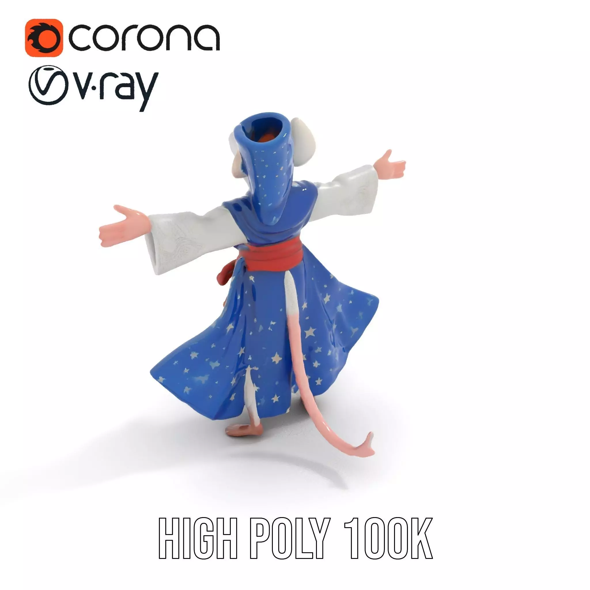 Wizard Mouse Character Model Pack Low-poly 3D model_17