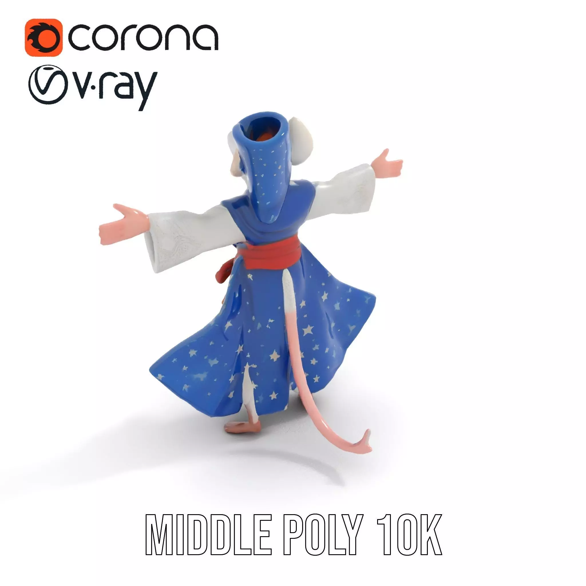 Wizard Mouse Character Model Pack Low-poly 3D model_5