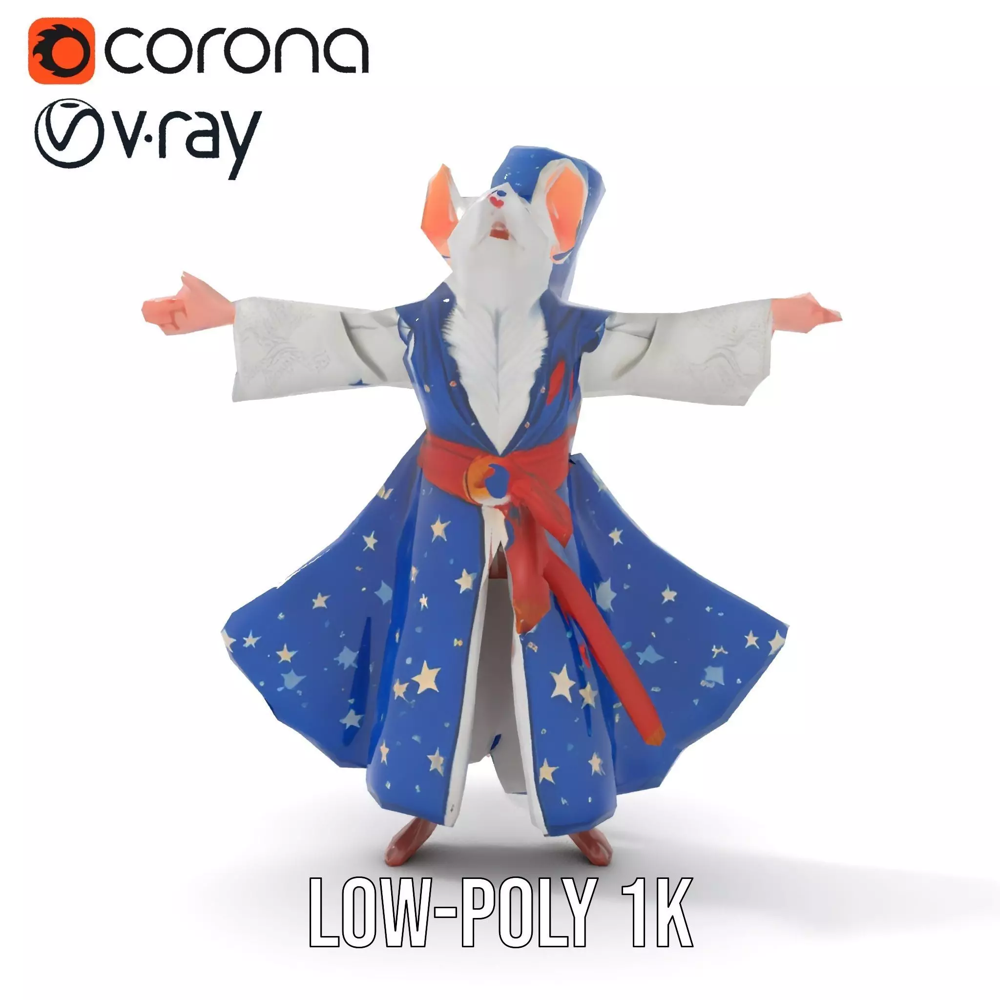 Wizard Mouse Character Model Pack Low-poly 3D model_16