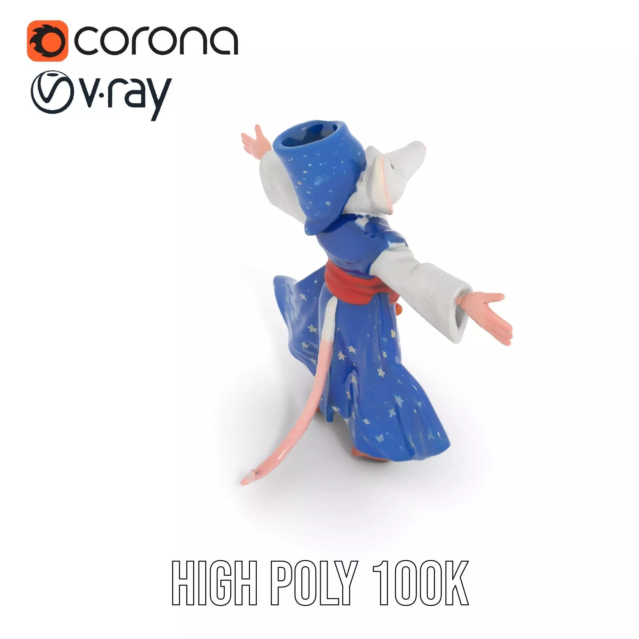 Wizard Mouse Character Model Pack Low-poly 3D model_14