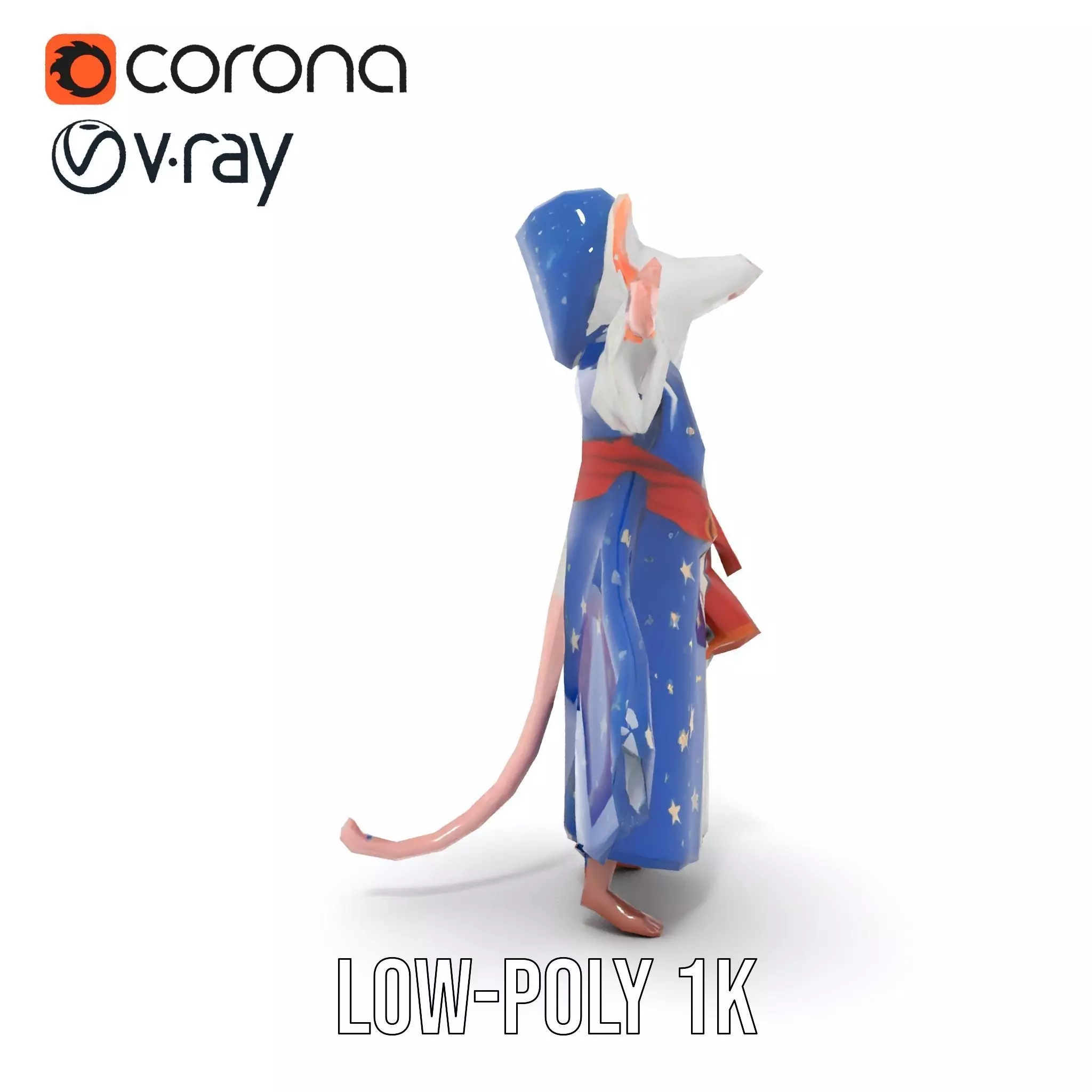 Wizard Mouse Character Model Pack Low-poly 3D model_8
