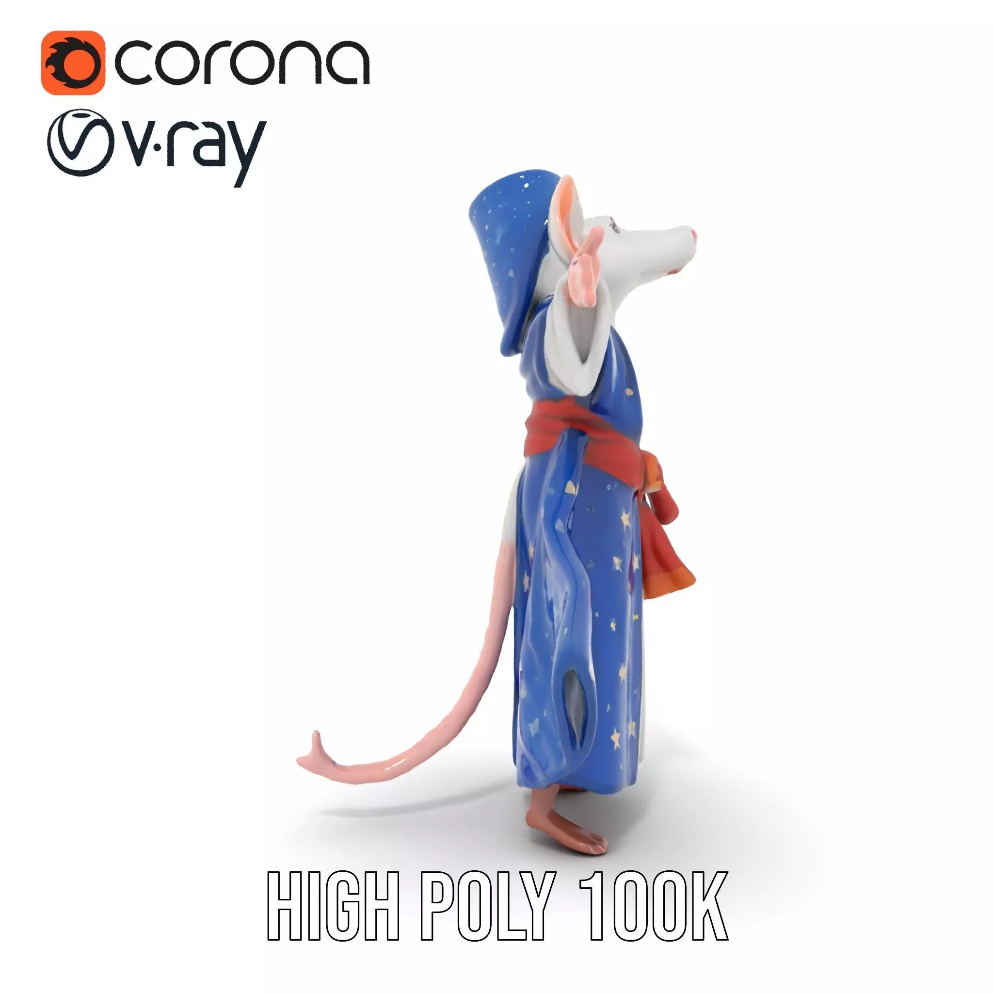 Wizard Mouse Character Model Pack Low-poly 3D model_22