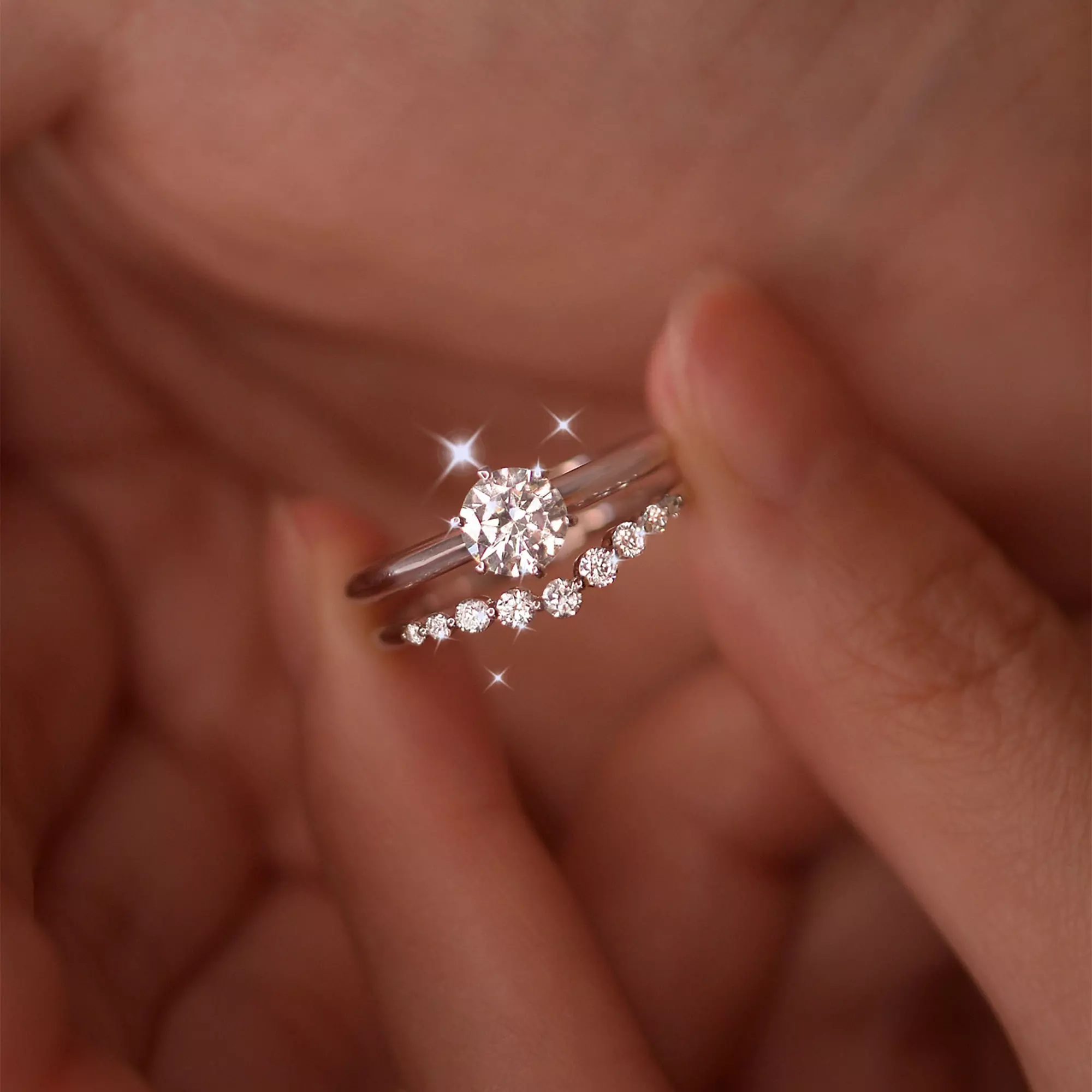 3DM Format Custom Solitaire diamond engagement ring set for her 3D print model_3