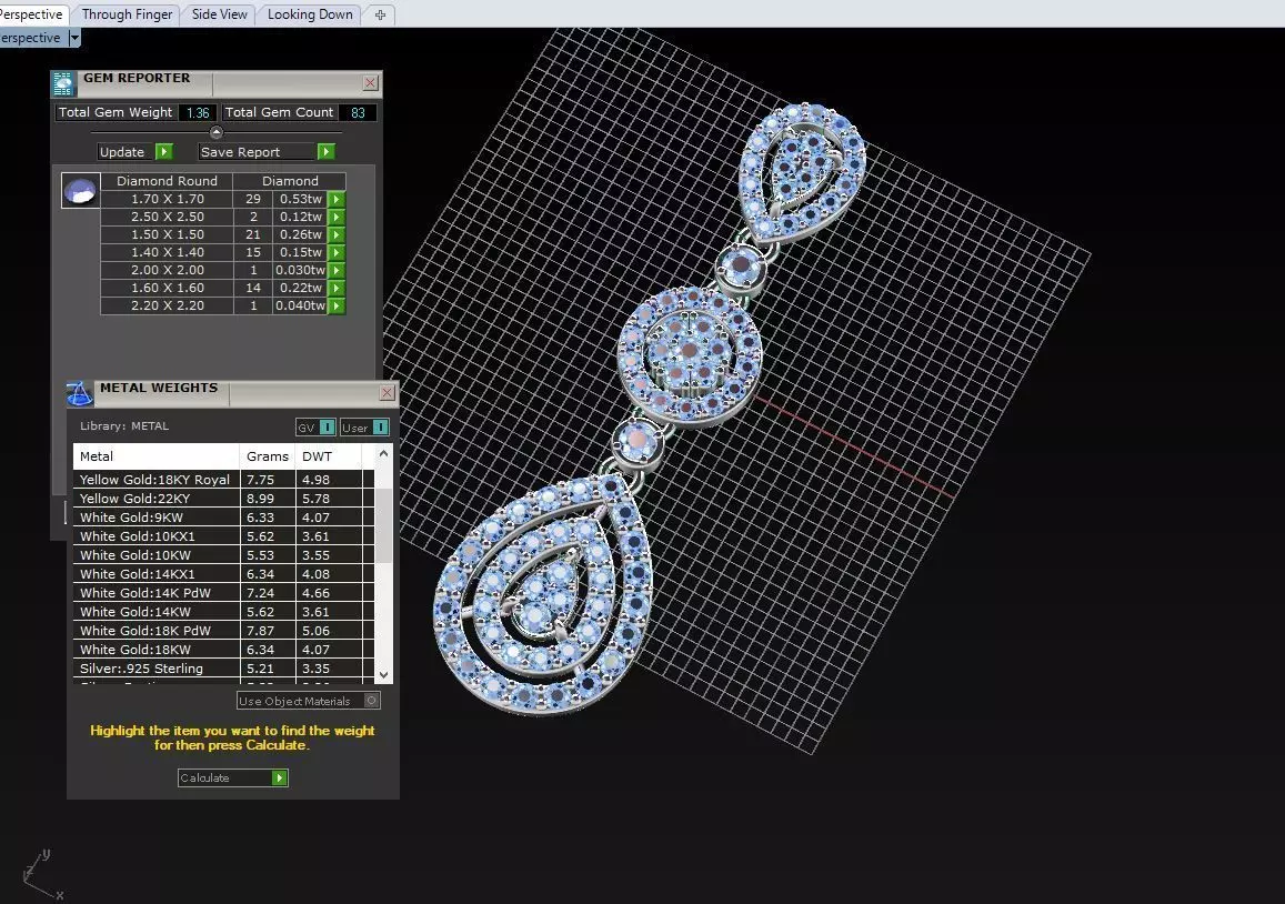 N ER04  Pear shape drop long earring 3D print model_5